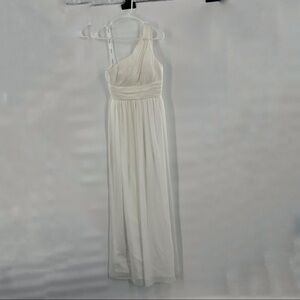 Fancy Schmancy white one shoulder dress maxi size 2